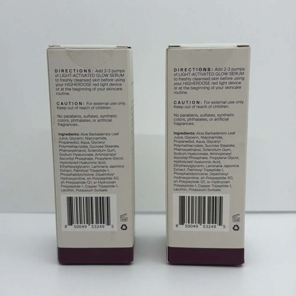 2 PACK HigherDOSE Red Light Face Mask Serum Light Activated Glow Serum 1 oz NEW